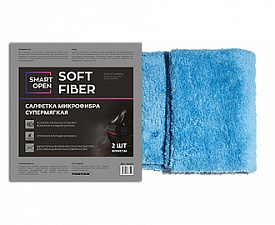 Салфетка микрофибра супермягкая 40х40 Soft Fiber SMART OPEN - 2 шт.